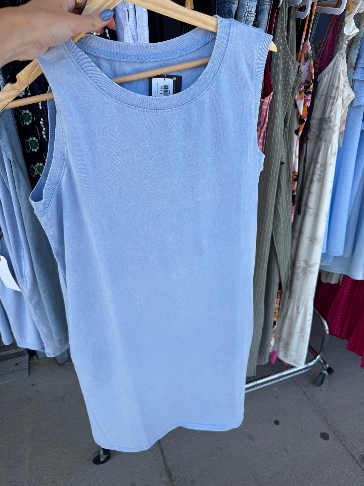 Mineral Wash Pocket Tank Mini Dress w/ Pockets