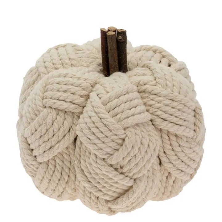 Cream Woven Pumpkin Fall Decor