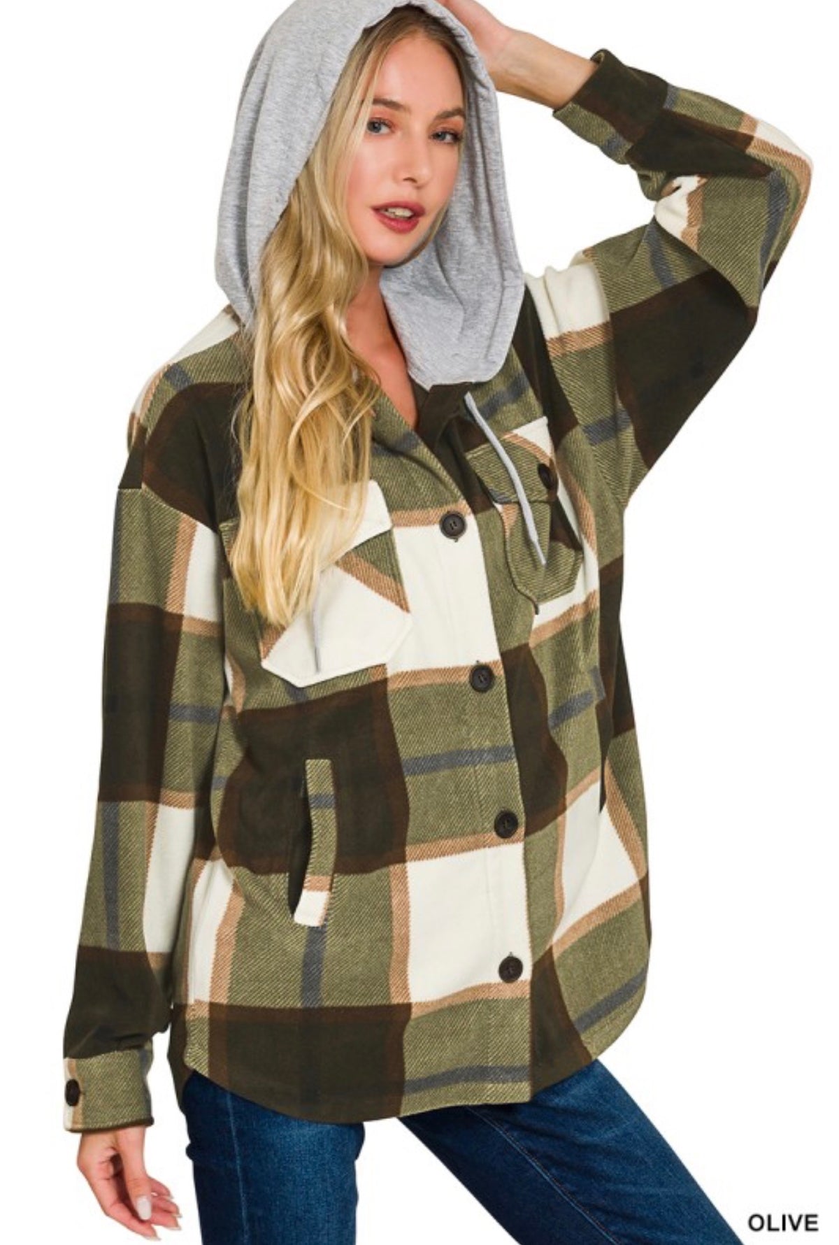 PREORDER: Plaid Drawstring Hooded Fleece