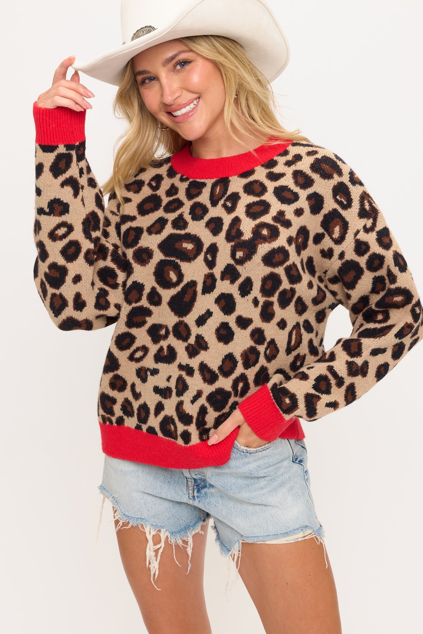 Leopard Style Sweater Top