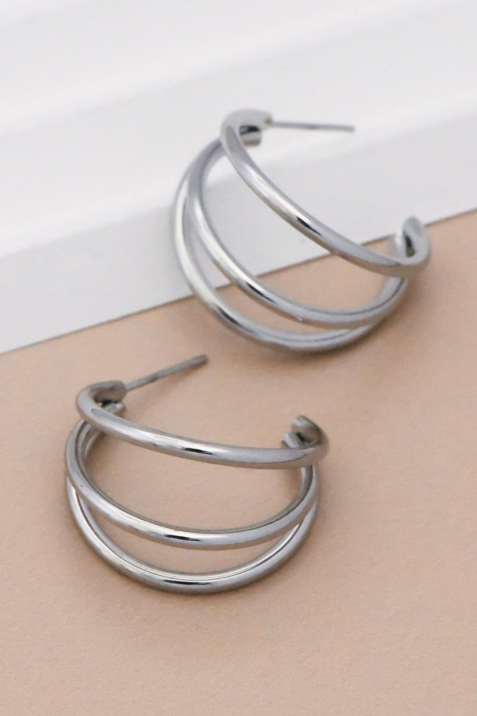 Non-Tarnish Stainless Steel Hoop Earrings