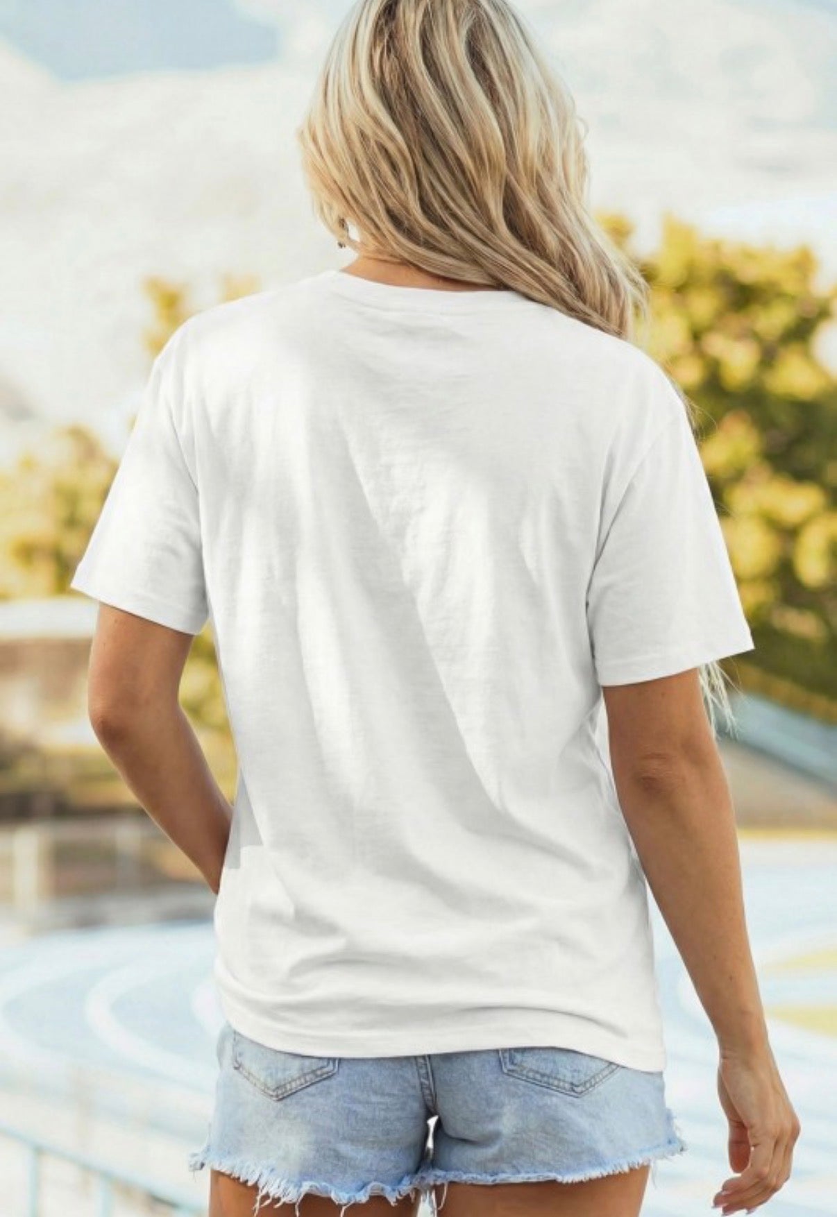 Sequin Rugby Bow Print Round Neck Casual Shift Tee
