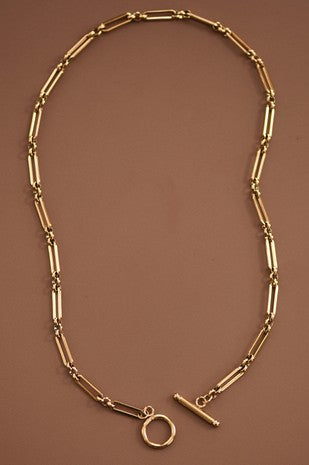 18K Gold Dipped Stainless Steel Layered Chain Necklace