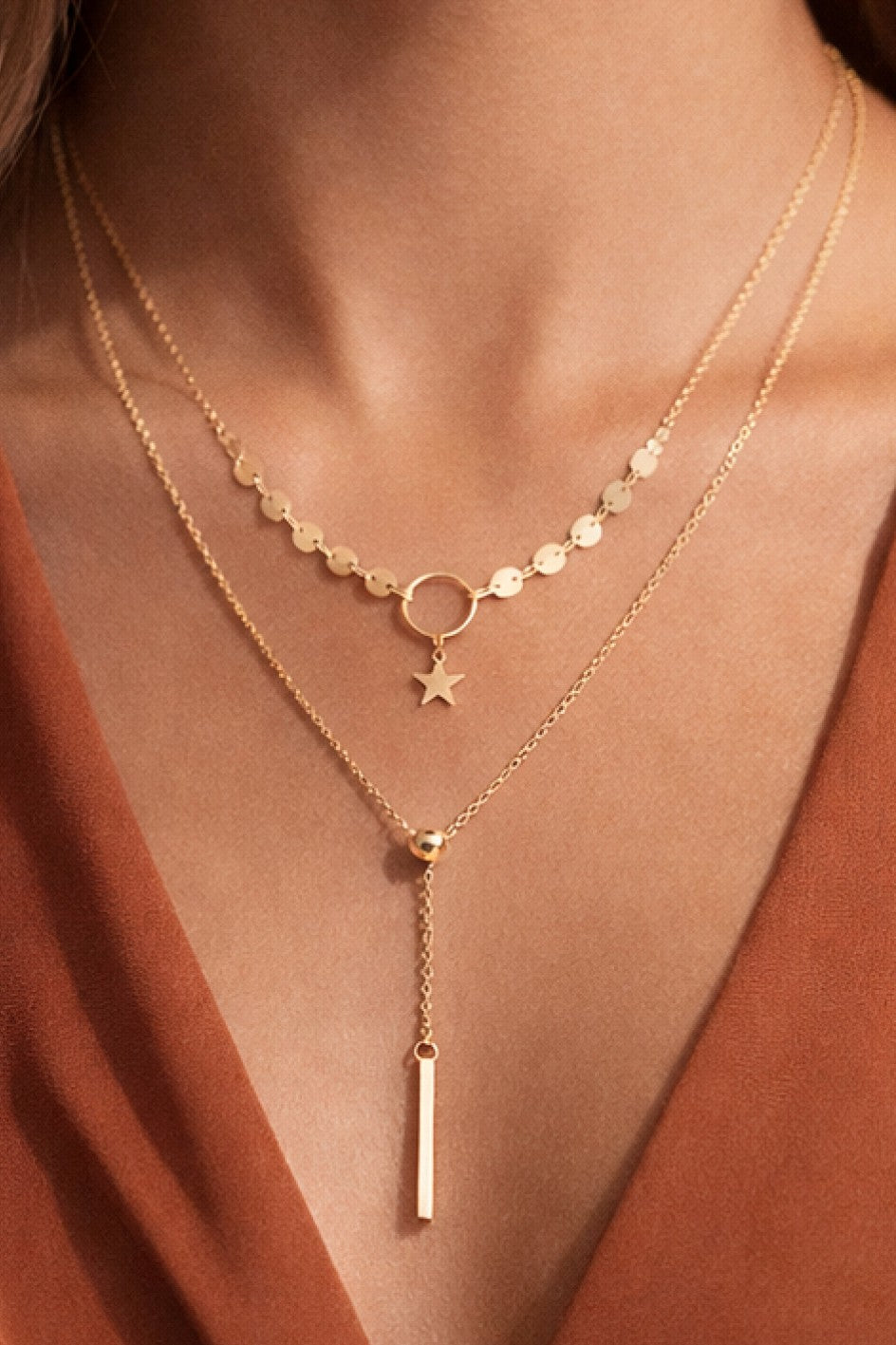 18k Gold Waterproof Stainless Steel Necklace Star