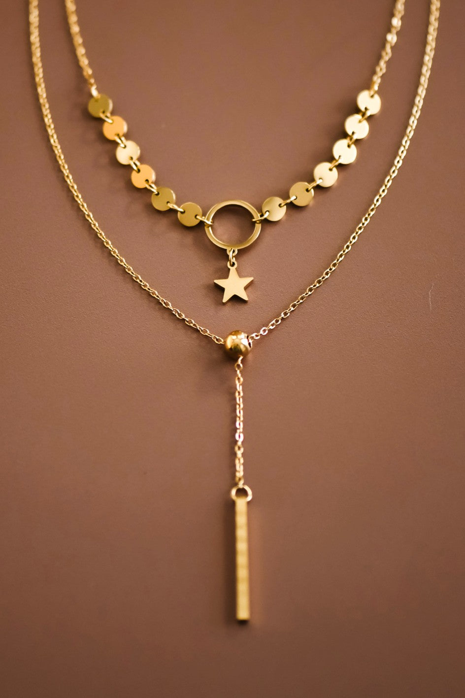 18k Gold Waterproof Stainless Steel Necklace Star