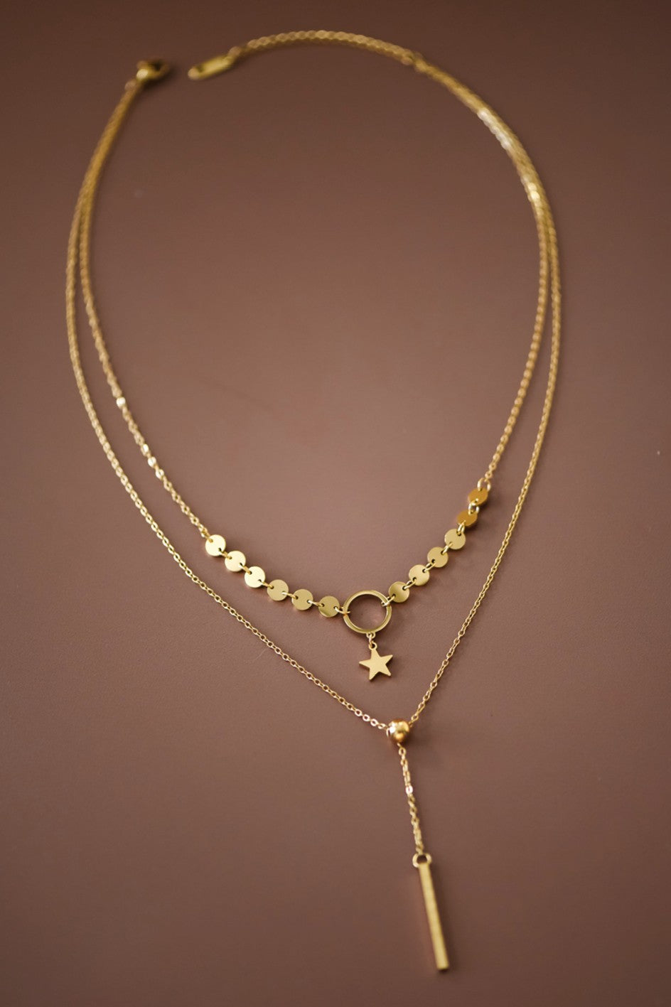 18k Gold Waterproof Stainless Steel Necklace Star