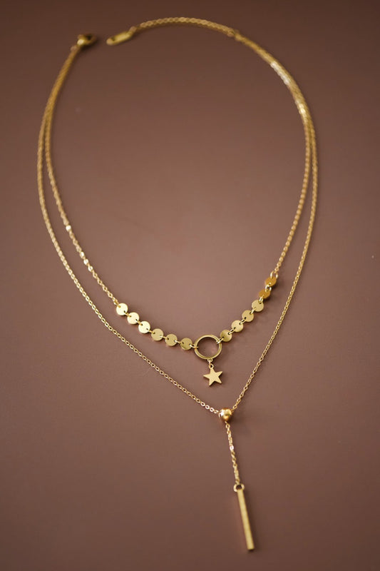 18k Gold Waterproof Stainless Steel Necklace Star