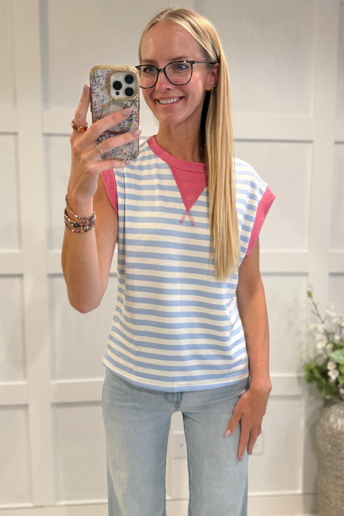 Following Through Color Block Muscle Tee