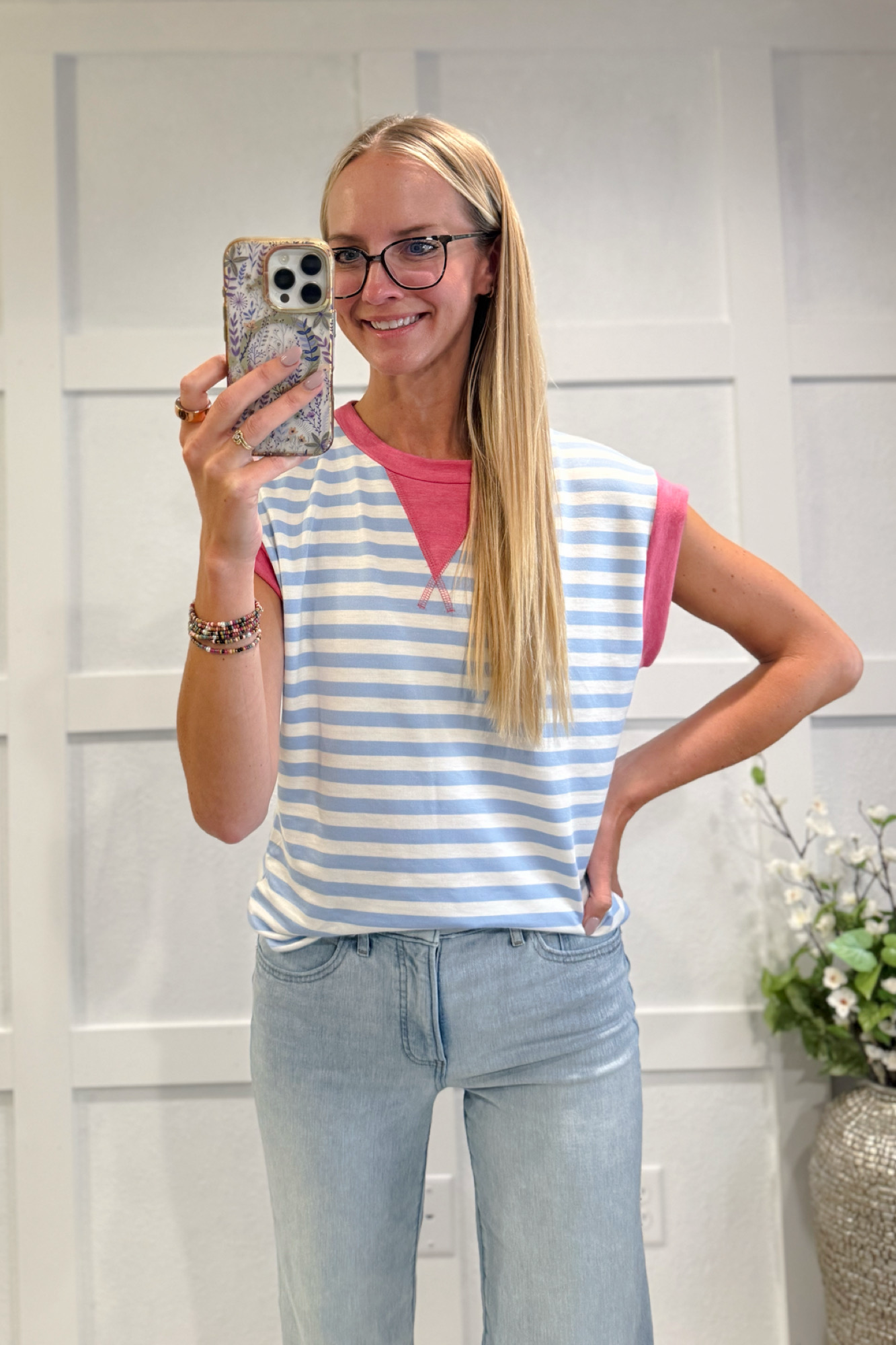 Following Through Color Block Muscle Tee