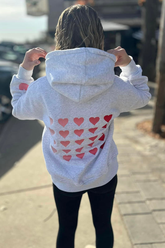 Sunkissed Coconut Ombre Hearts Embroider Hoodie