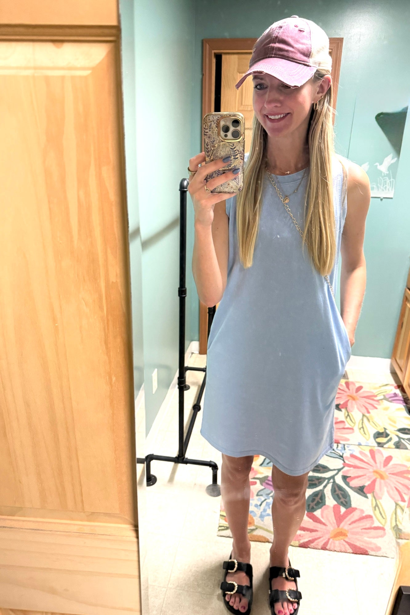 Mineral Wash Pocket Tank Mini Dress w/ Pockets