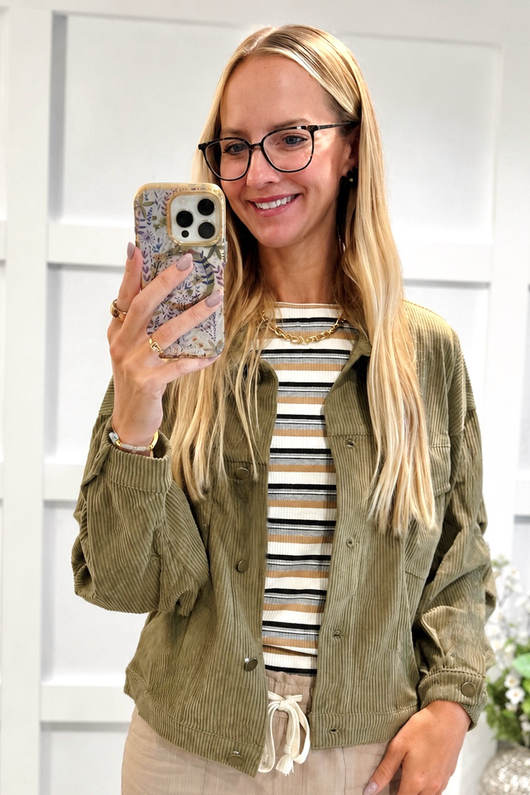 Primrose Corduroy Jacket in Olive