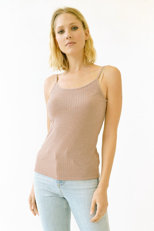 Dusty Blush Adjustable Strap Tank Top