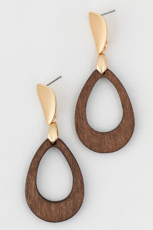 Boho Filigree Laser Cut Wood Earrings