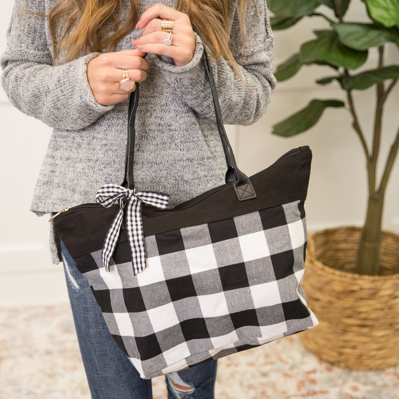 Buffalo Check Plaid Handbag Tote