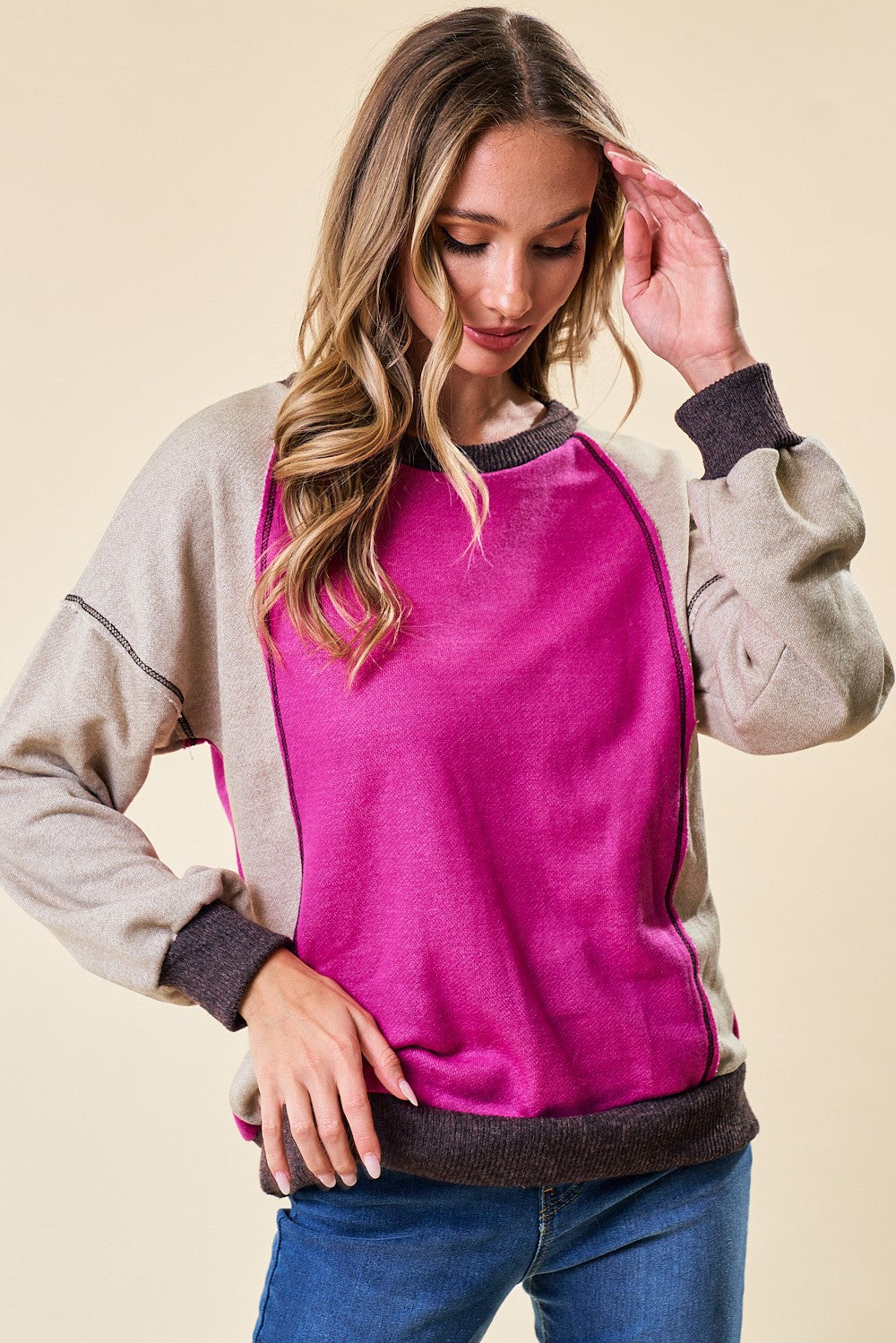 Ooh LaLa Color Block Sweatshirt