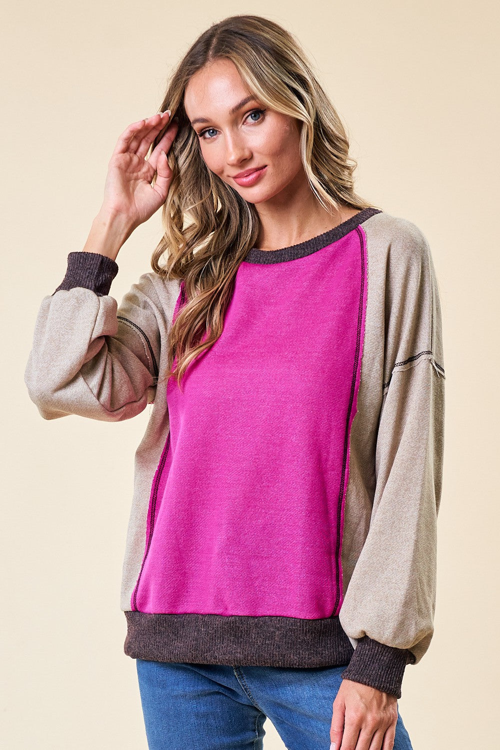 Ooh LaLa Color Block Sweatshirt