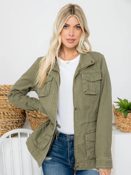 Heavy Twill Garment Washed Anorak Jacket