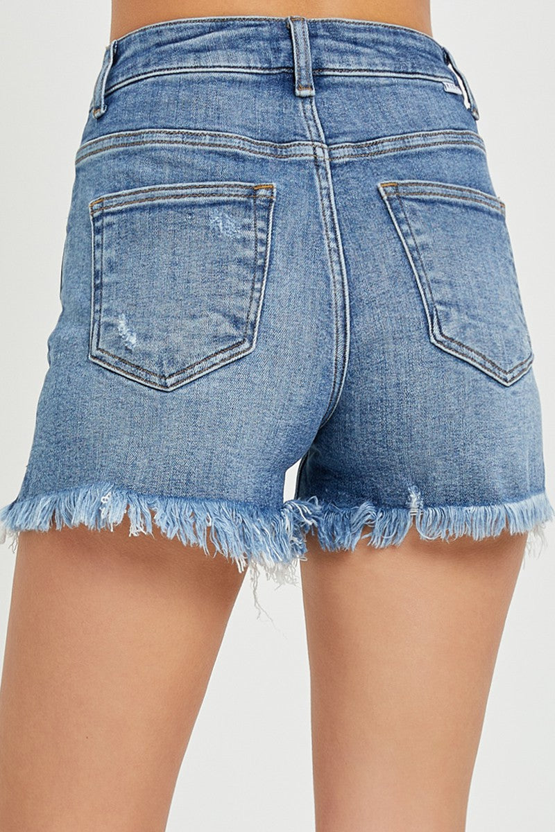 High Rise Side Slit Shorts - Brand: Risen Jeans