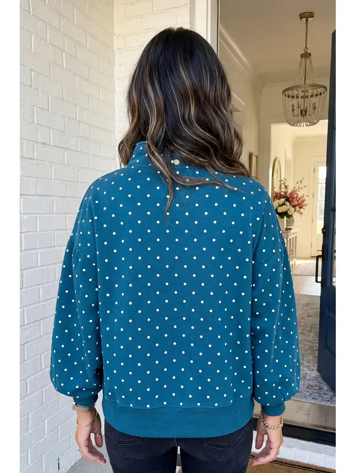 MULTIPLE COLORS: Polka Dot Pullover Sweatshirt