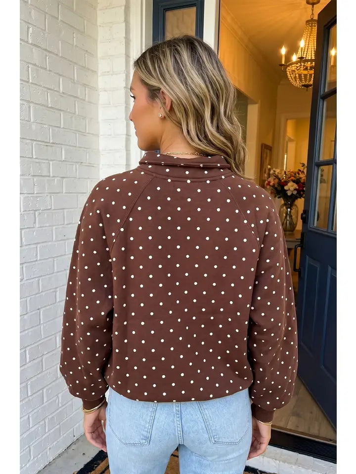 MULTIPLE COLORS: Polka Dot Pullover Sweatshirt
