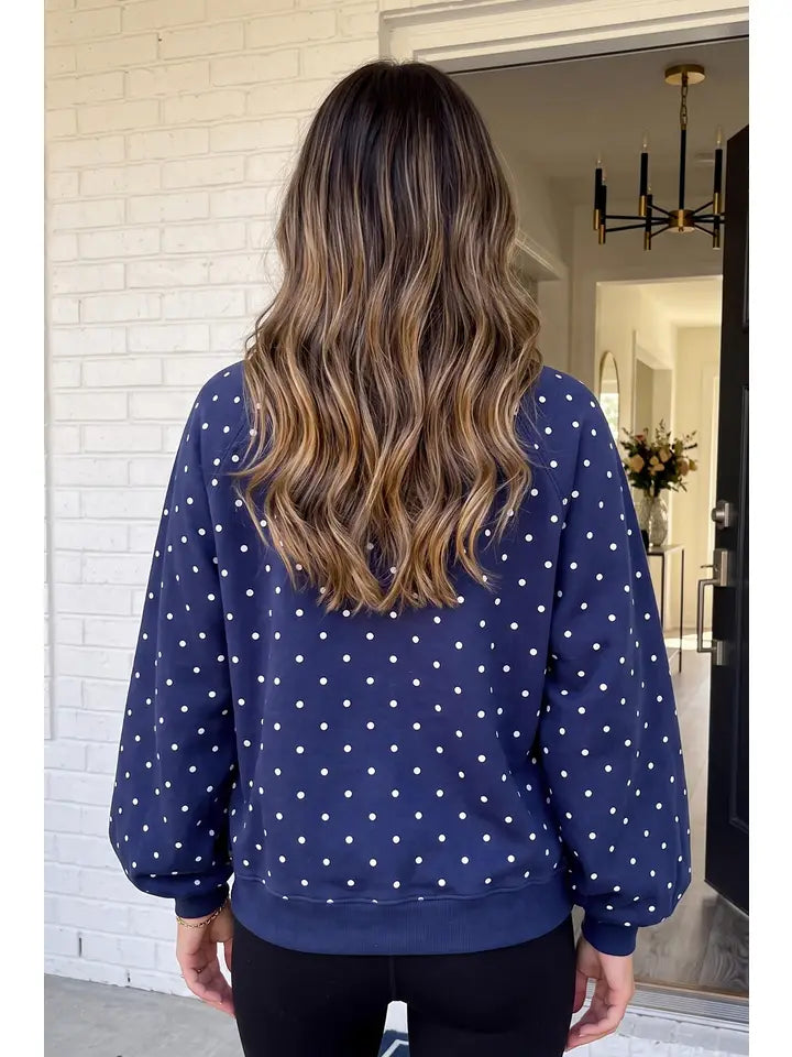 MULTIPLE COLORS: Polka Dot Pullover Sweatshirt