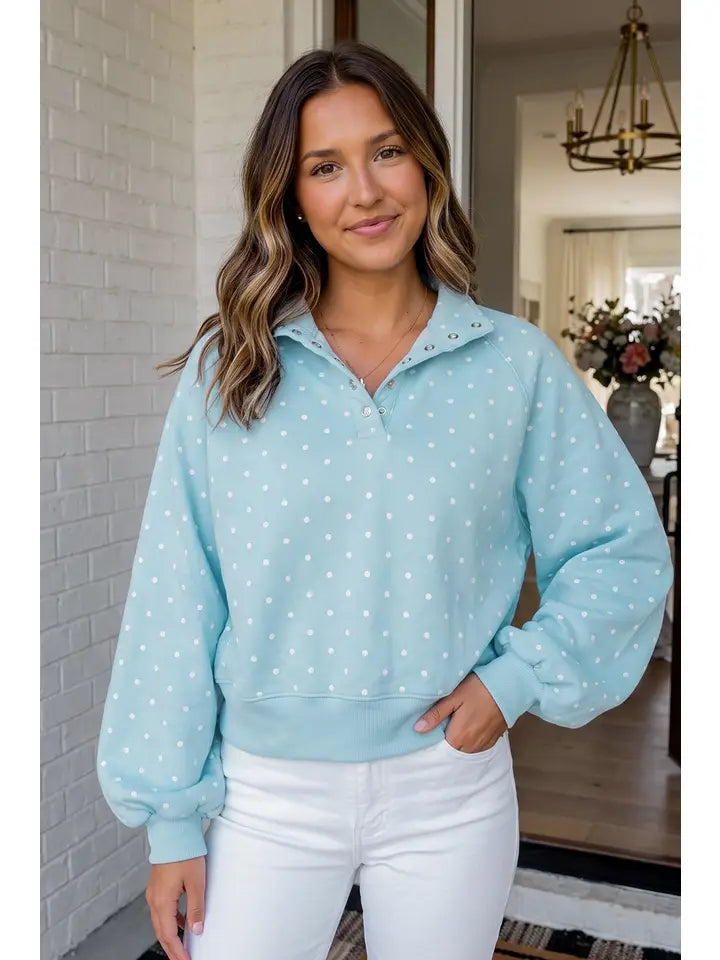 MULTIPLE COLORS: Polka Dot Pullover Sweatshirt