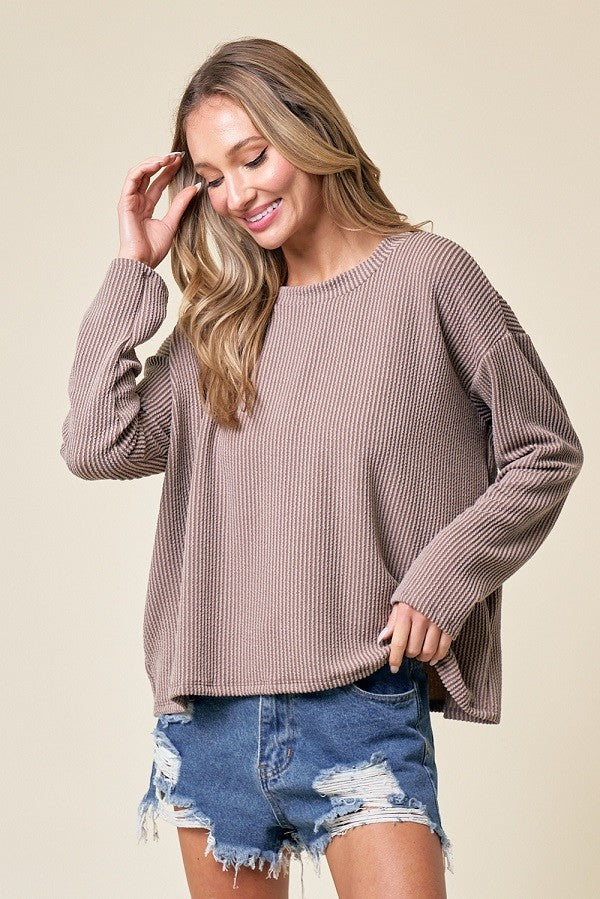 Choco Moa Rib Top Comfy Sweater