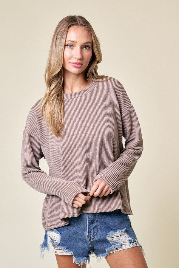 Choco Moa Rib Top Comfy Sweater