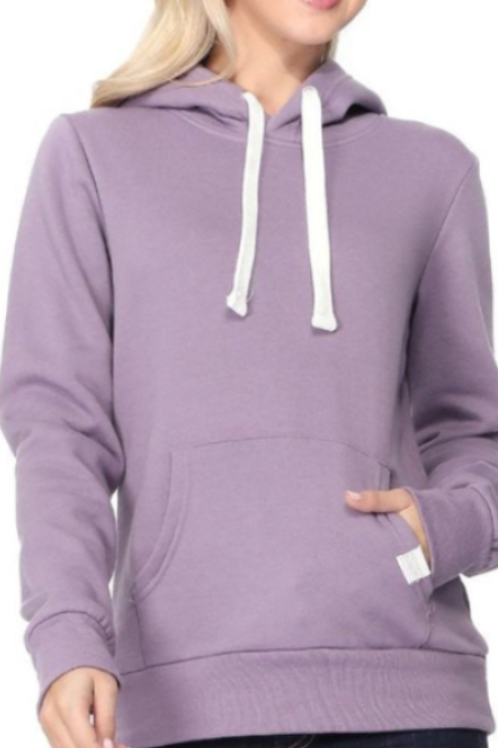 Lavender Stretch French Terry Pullover Hoodie