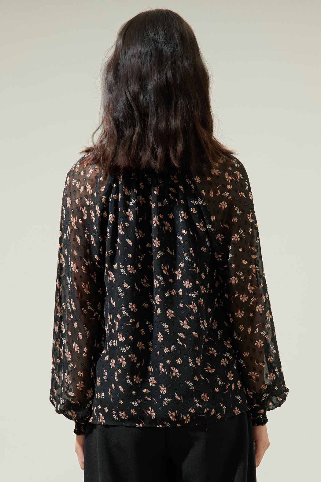 Floral Split Neck Blouse