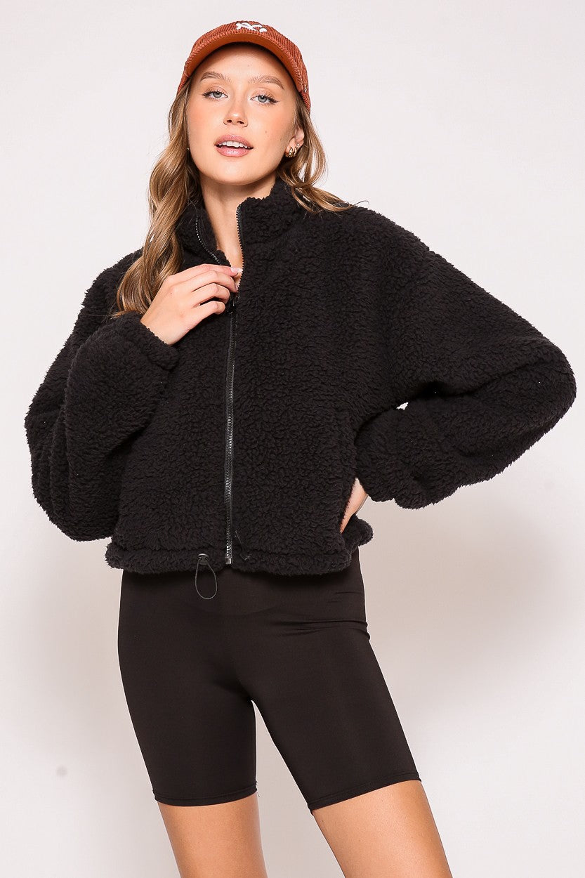 Black Snuggle Me Up Cozy Sherpa