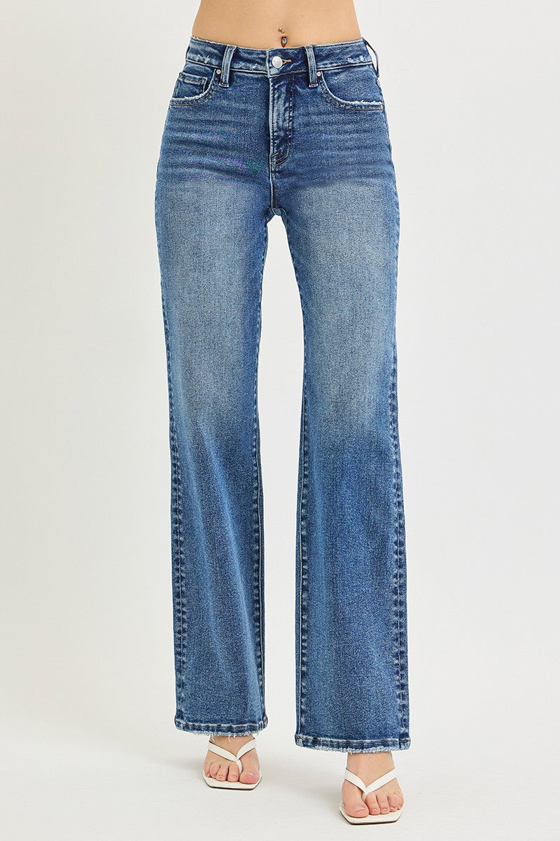 RISEN: Tummy Control High Rise Straight Jeans