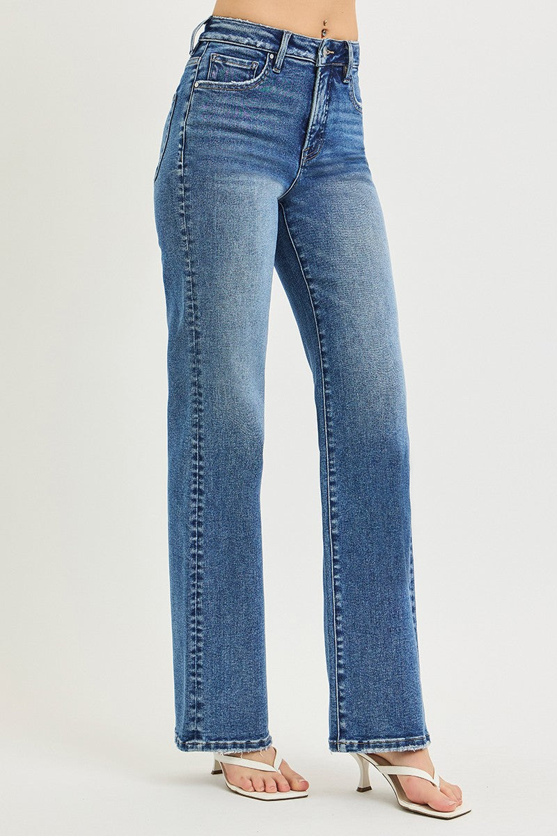 RISEN: Tummy Control High Rise Straight Jeans