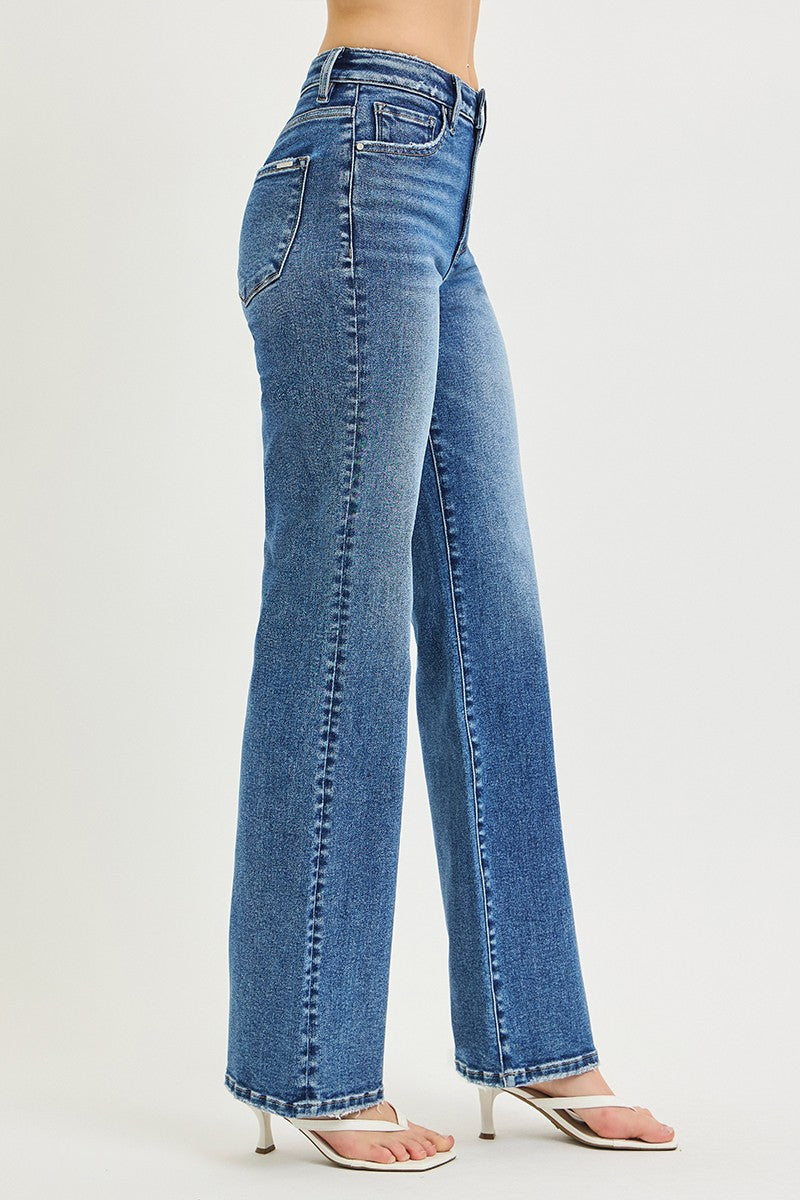 RISEN: Tummy Control High Rise Straight Jeans