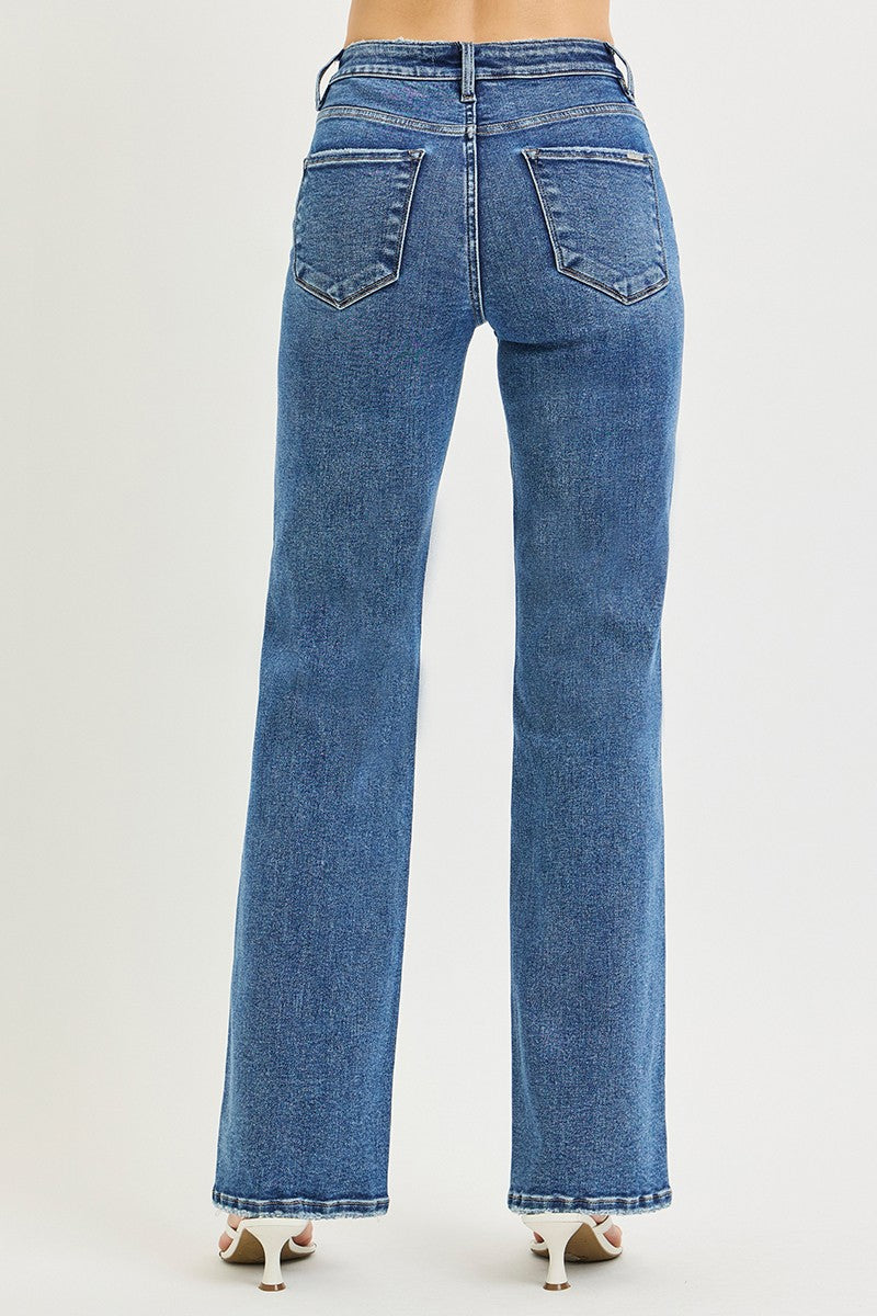 RISEN: Tummy Control High Rise Straight Jeans