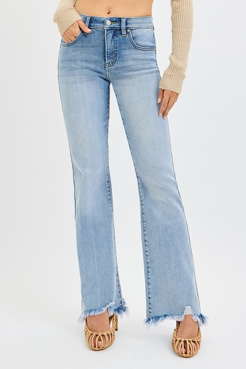 Mid Rise Tummy Control Flare BRAND: RISEN JEANS