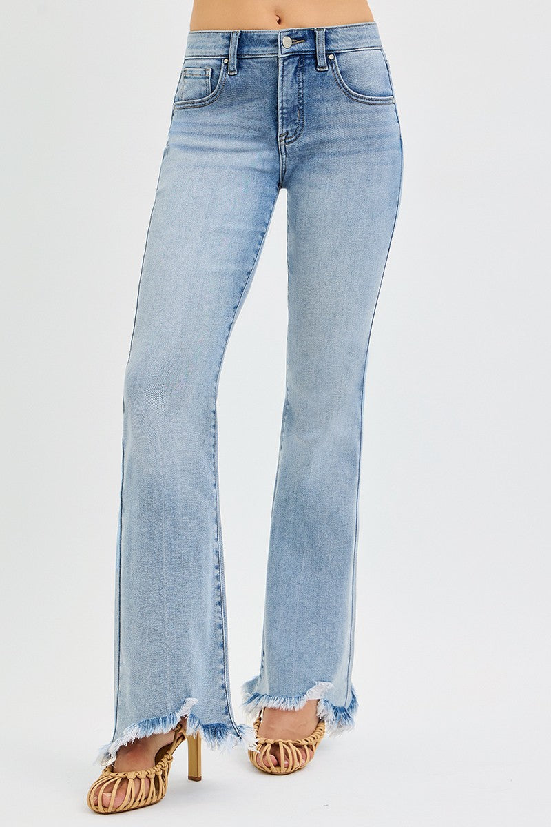 Mid Rise Tummy Control Flare BRAND: RISEN JEANS