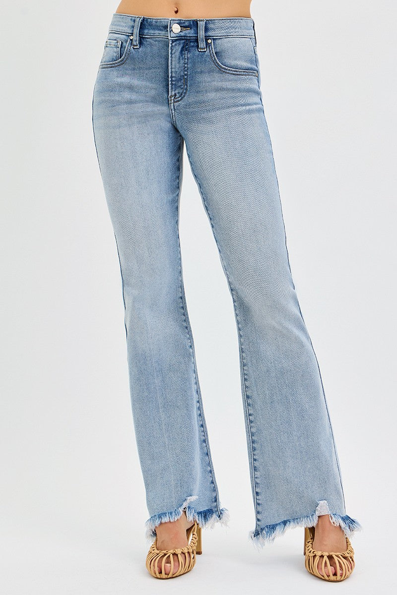 Mid Rise Tummy Control Flare BRAND: RISEN JEANS