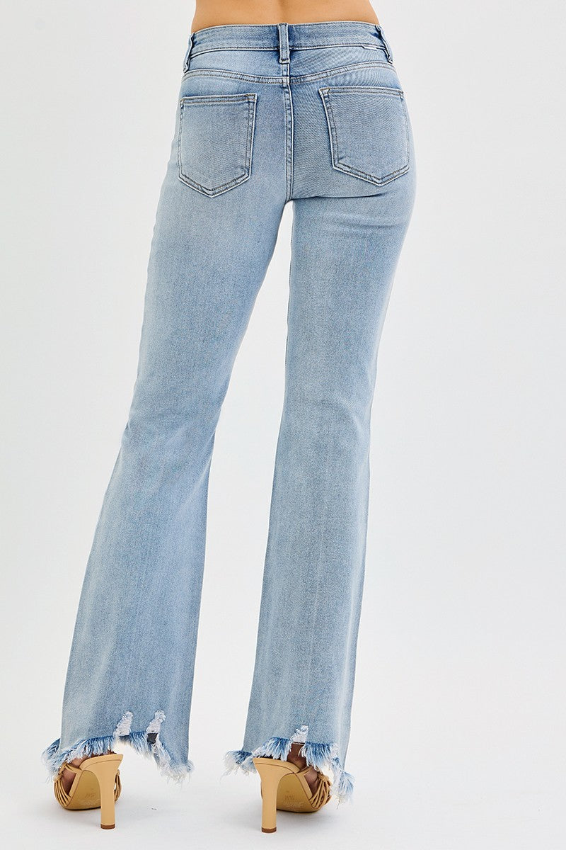 Mid Rise Tummy Control Flare BRAND: RISEN JEANS