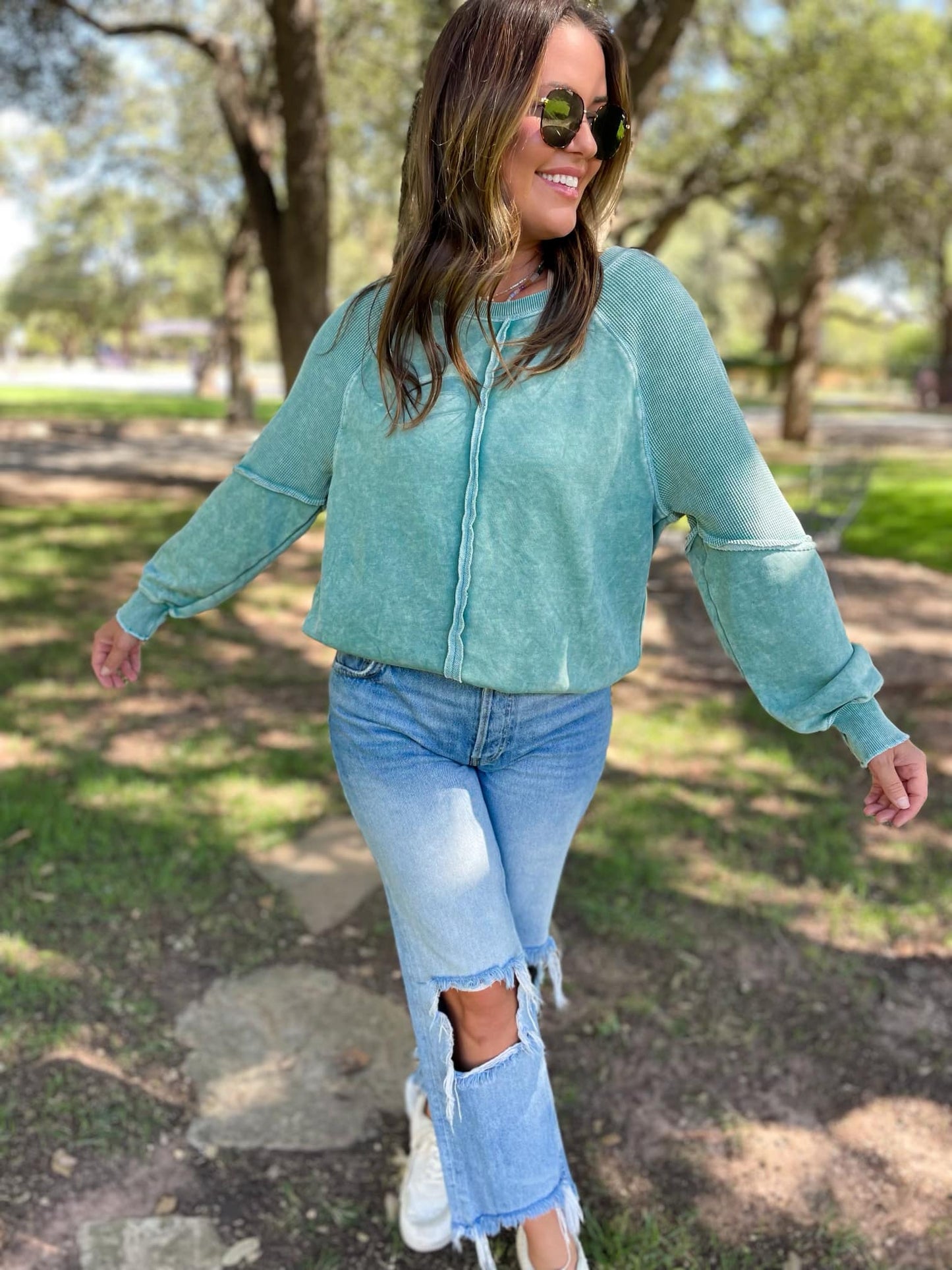 Best Selling Elliott Exposed Seam Sweatshirt in Five Colors